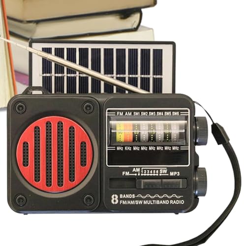 天気ラジオ | 太陽光充電ラジオ 電波受信機能付き - USBおよびソーラー充電式LED懐中電灯付きストームアウトテージシェルターホームキャンプハイキング