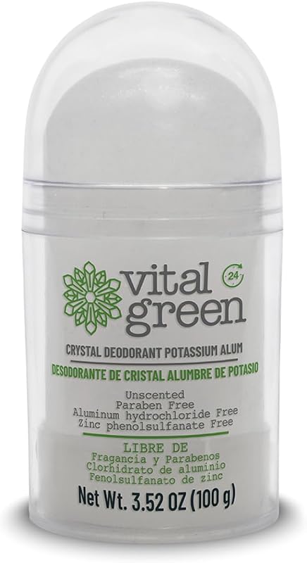 Desodorante em cristal Vital Green Thai Crystal com alúmen de potássio, sem fragrância, 100 g