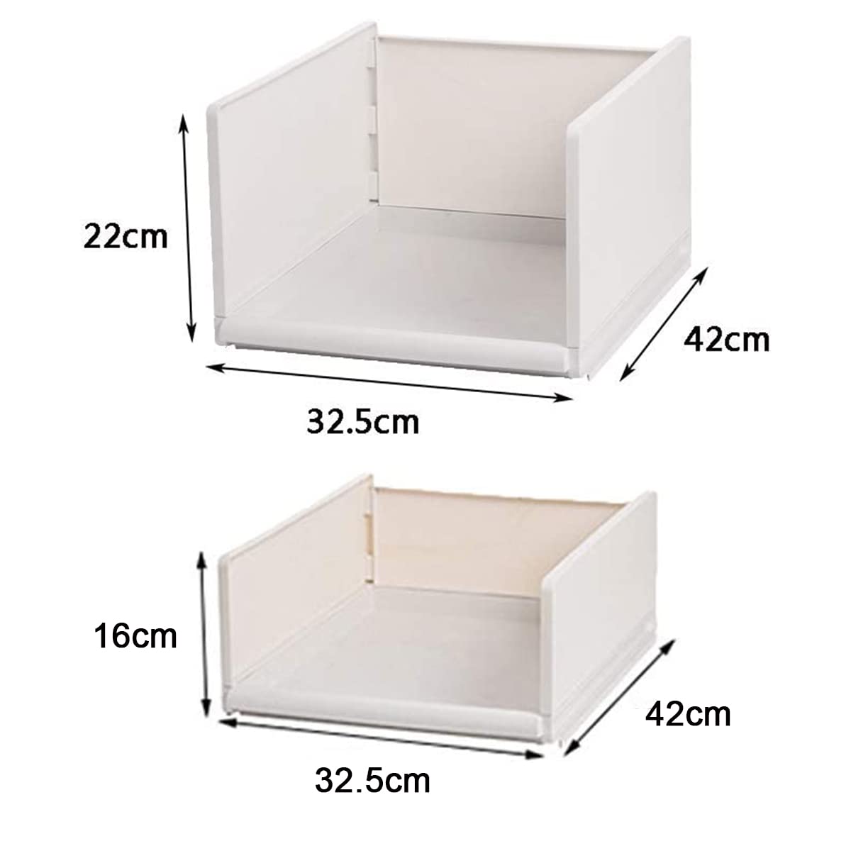 Stapelbare Regal KleiderschrankSchubladenbox Teiler Kleideraufbewahrungskorbhalter Schrank- für Kleidung Küchen Schlafzimmer