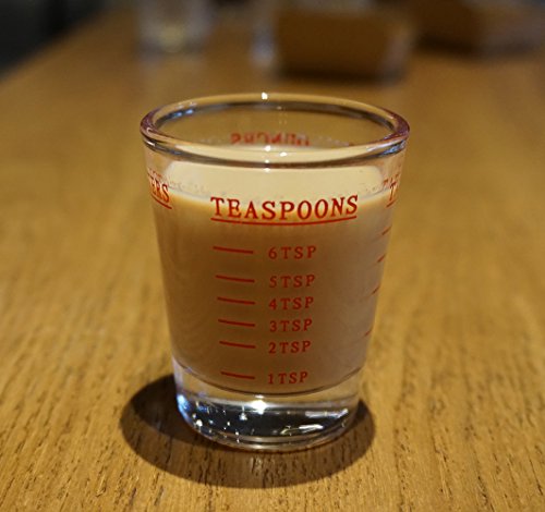 Shot Glasses Measuring Cup Espresso Shot Glass Liquid Heavy Glass Wine Glass 2 Pack 26-Incremental Measurement 1Oz, 6 Tsp, 2 Tbs, 30Ml (Black And Red) #TOP5