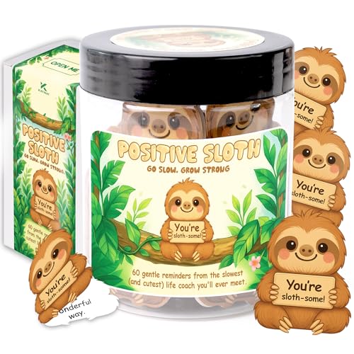 Positive Sloth Jar – 60 Affirmation Cards For Women, Girls