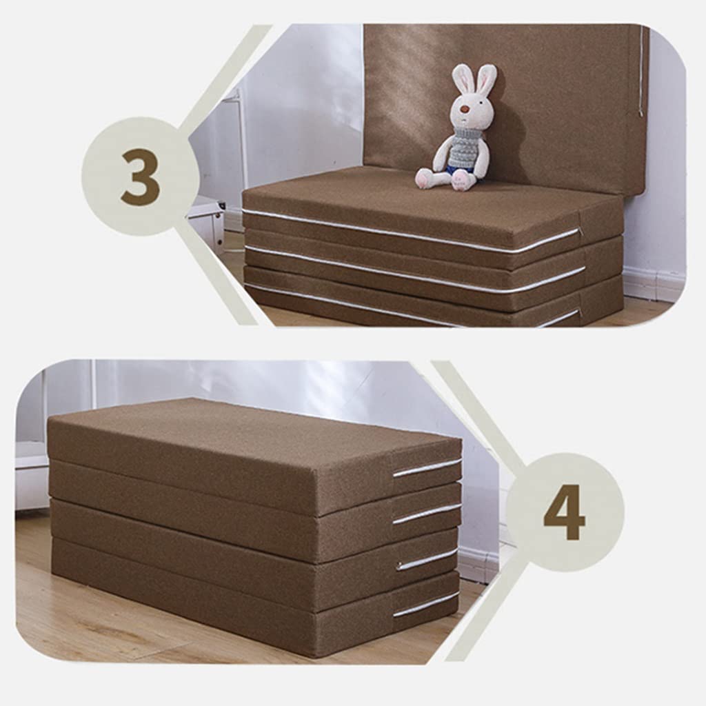 DUMOS Materasso pieghevole, materasso pieghevole in memory foam da 10,2 cm, coprimaterasso pieghevole con copertura lavabile, letto per gli ospiti pieghevole, tappetino da viaggio, 190 x 96 x 10 cm