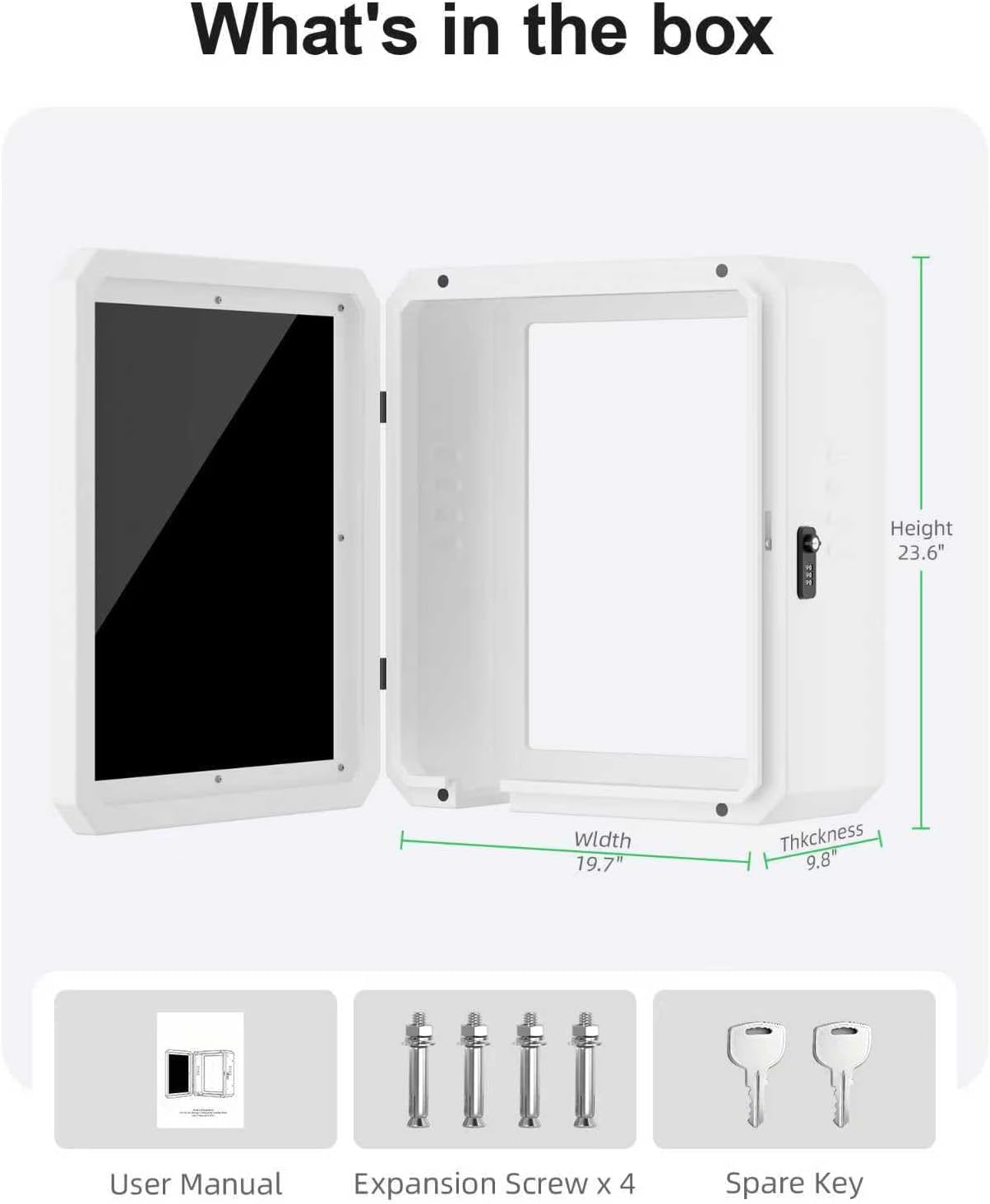 EV Charger Outdoor Enclosure, Charger Station Box for Tesla Wall Charger, Cable Cord Holder Lock Box, Heavy Duty Outdoor Charging Case, White