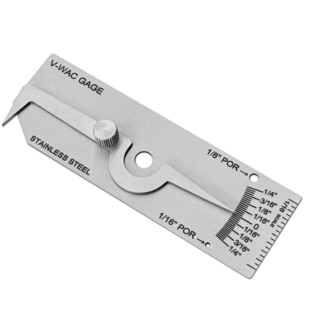 Jnchdghwa Silver Professional Stainless Steel Imperial Weld Groove Biting Depth Gauge, Depth Inspection Gauge, Welder Measuring Tool