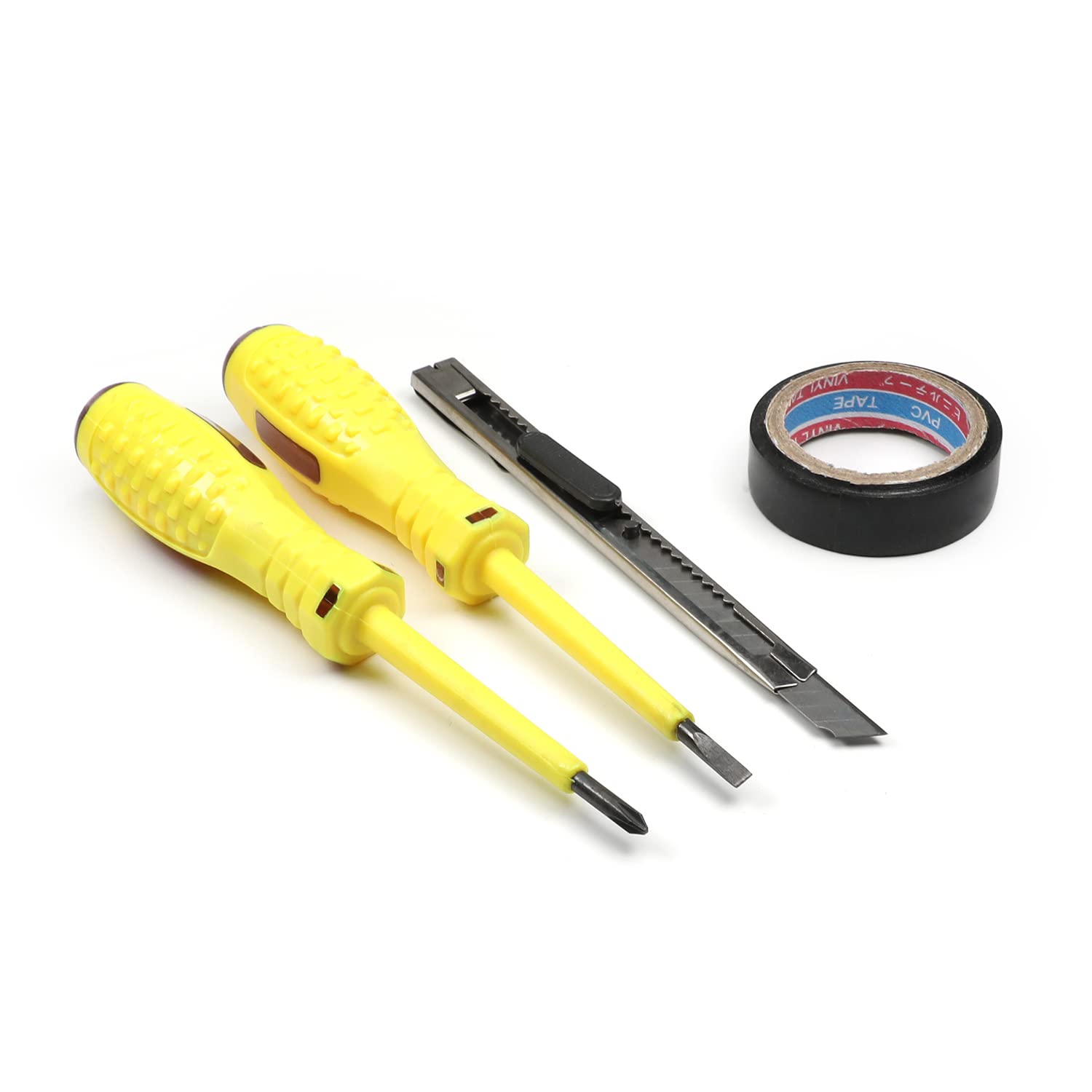 Fielect 10Pcs Tester Screwdriver, Voltage Tester Light Circuit Tester Electric Test Pen Screwdriver AC100-500V Clear