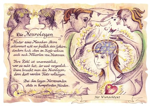 Die Staffelei Geschenk Neurologe/Witziges Gedicht mit liebevoller Zeichnung auf hochwertigem Papier/besondere Geschenkidee für den Neurologe
