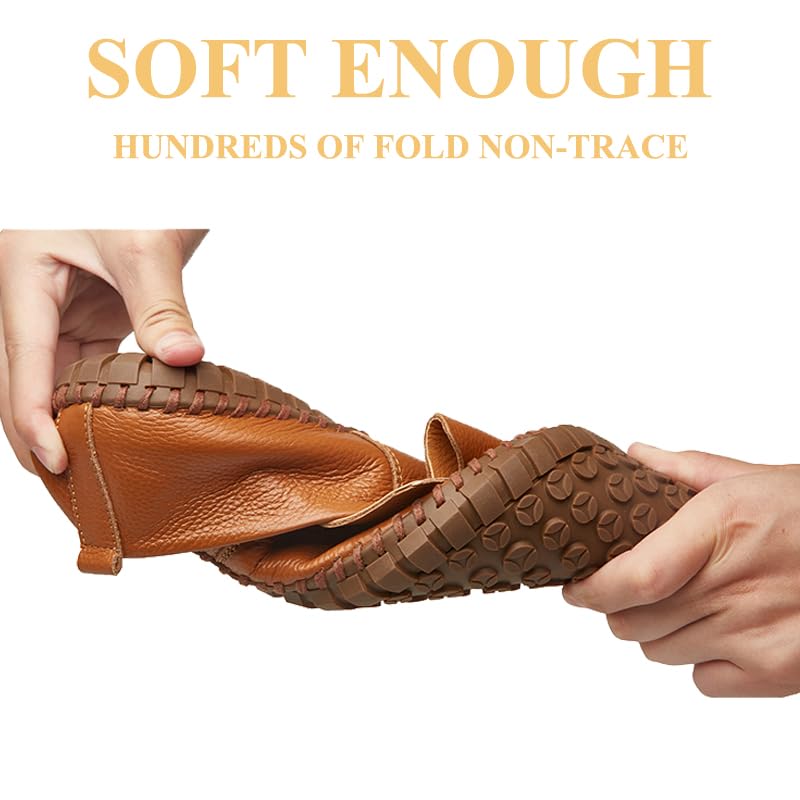 Mens Breathable Slip-On Loafers Casual Walking Shoes Lightweight Driving Flat Shoes Genuine Leather Soft Comfy Moccasine for Men3