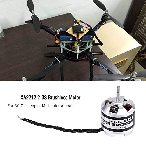 VGEBY RC Brushless Motor, EMAX XA2212 820KV/980KV/1400KV 2-3S RC Quadcopter Motor for RC Quadcopter Multi Rotor Aircraft (980KV) - Image 4