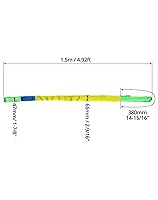 Vista 6 de QWORK Paquete de 2 Eslingas de Elevación de 2" x 5' Correas de Eslingas de Tela de Poliéster, Eslinga de Elevación Plana de Ojo Resistente, Eslingas