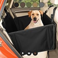 Wuglo Extra Stable Dog Car Seat with Seat Belt – Waterproof and Robust Design for the Back Seat with 4 Fastening Straps for Medium-Large Dogs up to 26 kg