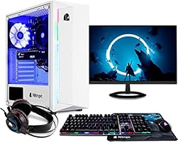 Nitropc - Gaming Pack Europa eSports | Gaming PC (Intel Core i5 10400 6/12 4.3GHz, GTX 1650 4GB, RAM 16GB, M.2 512GB + HDD 1TB, Windows 11 | Wifi, monitor 22", tastatur, maus, headset) PC Komplett Set