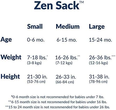 Nested Bean Zen Sack 2 Pack - Gently Weighted Sleep Sacks | Baby: 6-15 Months | Cotton 100% | Help Newborn/Infant Swaddle Transition | 2-Way Zipper | Machine Washable