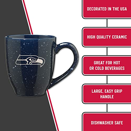 Image of Rico Industries NFL Football 16 oz Team Color Laser Engraved Speckled Ceramic Coffee Mug