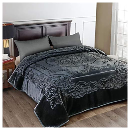 JML Fleece Blanket King Size, Heavy Korean Mink Blanket 85 X 95 Inches- 9 Lbs, Single Ply, Soft and Warm, Thick Raschel Printed Mink Blanket for Autumn,Winter,Bed,Home,Gifts, Dark Grey