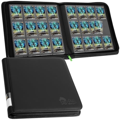 FunGuys Trading Card Binder, 12 Pocket, 720 Side Loading Sports Card Collection Binder for Yugioh, MTG, TCG