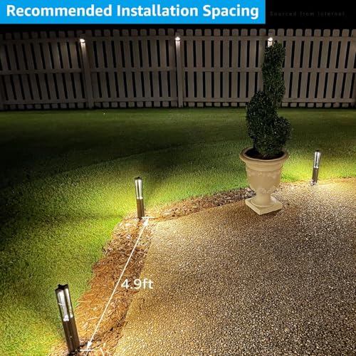 Image of LEONLITE 6-Pack 3W LED Low Voltage Path Lights Aluminum 3000K Black