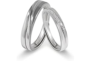 Meissa Intertwined Couples Rings for Her: Sterling Silver Promise and Eternity Bands