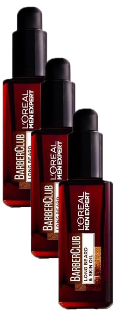 L'Oréal Paris Men Expert Skin Care Barber Club Beard Skin Oil, Cedarwood, 30 ml, Pack of 3