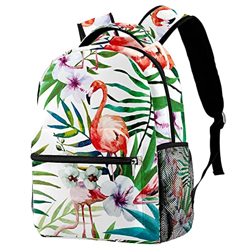 Sac à dos décontracté pour étudiants avec motif flamant rose durable et résistant