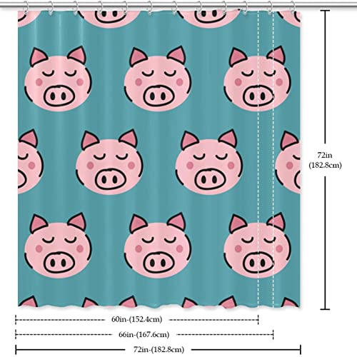 Rideau de douche cochon bleu bloquant les éclaboussures pour garder un sol sec