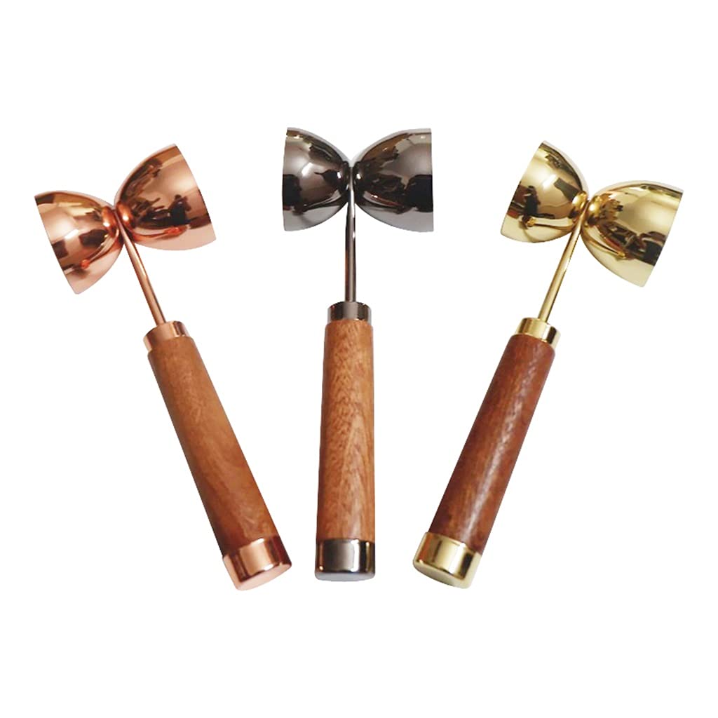 ZSLKDL 30/60ml Bar Cocktail Jigger Measure with A Handle for Greater Speed and Ease of Use(Copper 30 60ml)