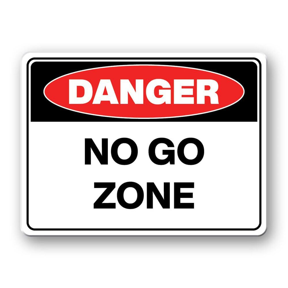 Tin sign vintage No Go Zone Plaque Poster for Bar Pub Beer Home Garage Man Cave Wall Decor 12x8 Inch