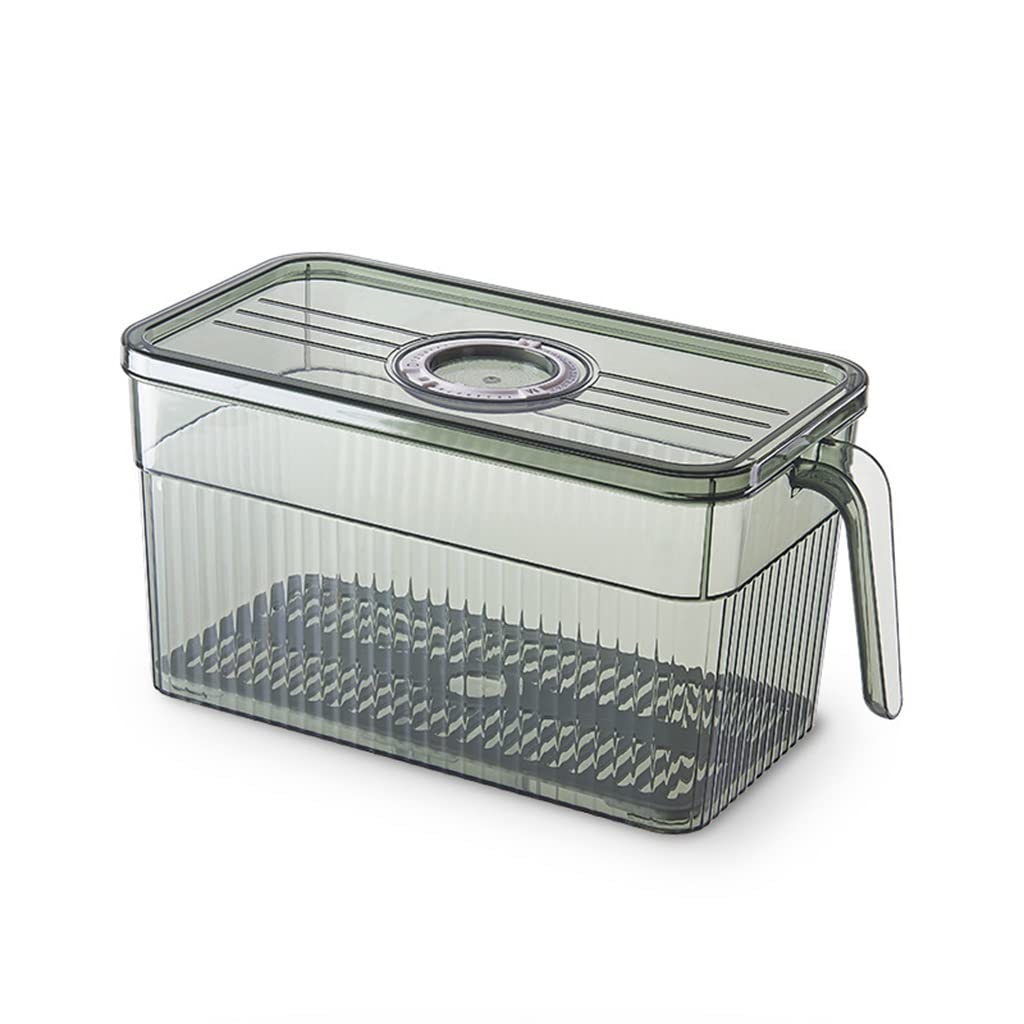 Kühlschrank-Aufbewahrungsbox Frischhaltebox mit Griff, transparentes Material (Farbe: Argento, Größe: 30 x 15 x 15 cm) (D 30 x 15 x 15 cm)