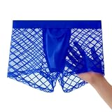 [Casey Kevin] ボクサーパンツ メンズ メッシュ 下着 セクシー 男性用 ローライズ 前開き ボクサーブリーフ 通気性 吸水速乾 蒸れない おしゃれ CK2116 ネイビー XL