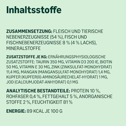 Lifelong by Amazon Katzenfutter, nass, Pastete mit Lachs, 100 g, 16 Stück