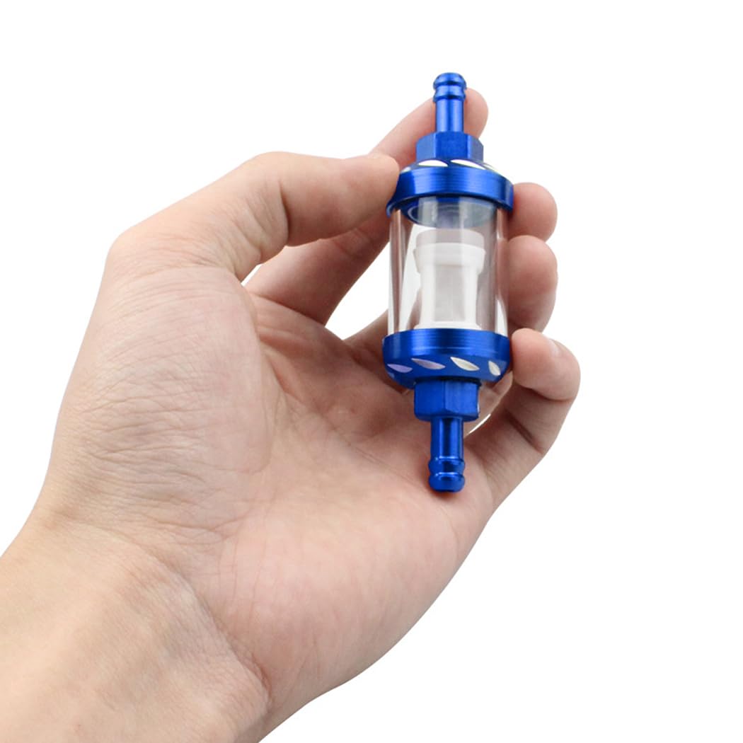 HEEPDD 5pcs Filtri Carburante Moto in 90 Gradi Ad Angolo Retto per DT100 DT125 DT175 6mm 7mm Kit Filtro Carburante Trasparente