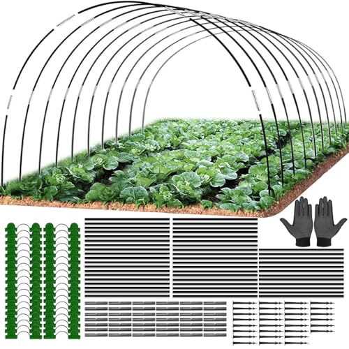 Túnel de lámina para bancal, 50 unidades, para invernadero, túnel, arcos, túneles de plantas, arcos de túnel, bancal alto, túnel, invernadero, cubierta para jardín, fila, cubierta, plantas, frutas