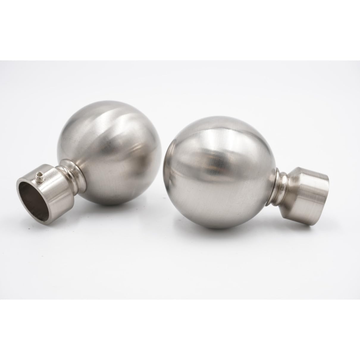 The Poles & Blinds Outlet Silver 19Mm Diameter Curtain Pole Finials Ends - Camden Design - Satin Steel - Pack Of 2