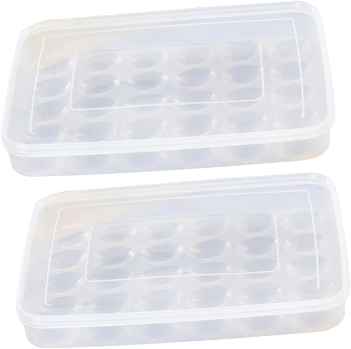 2pcs Food-grade Plastic Refrigerator Egg Box Storage Container Lid Egg Holder for Fridge Countertop