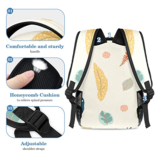 Sac à dos à feuilles imprimé multicolore ergonomique avec trousse à crayons intégrée
