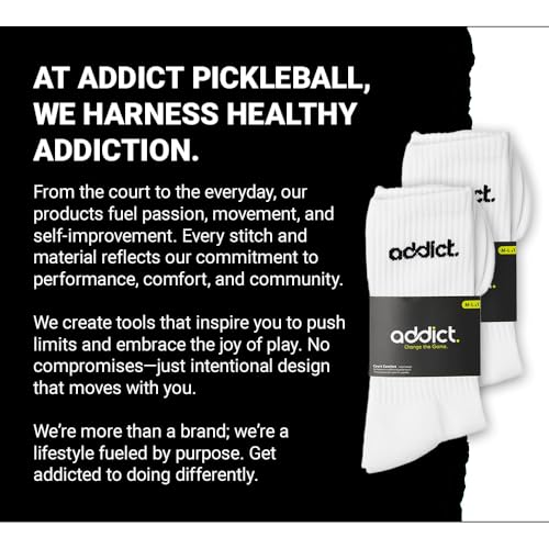 Addict Pickleball Court Comfort+ Crew Socks - Athletic Crew Socks - Unisex2