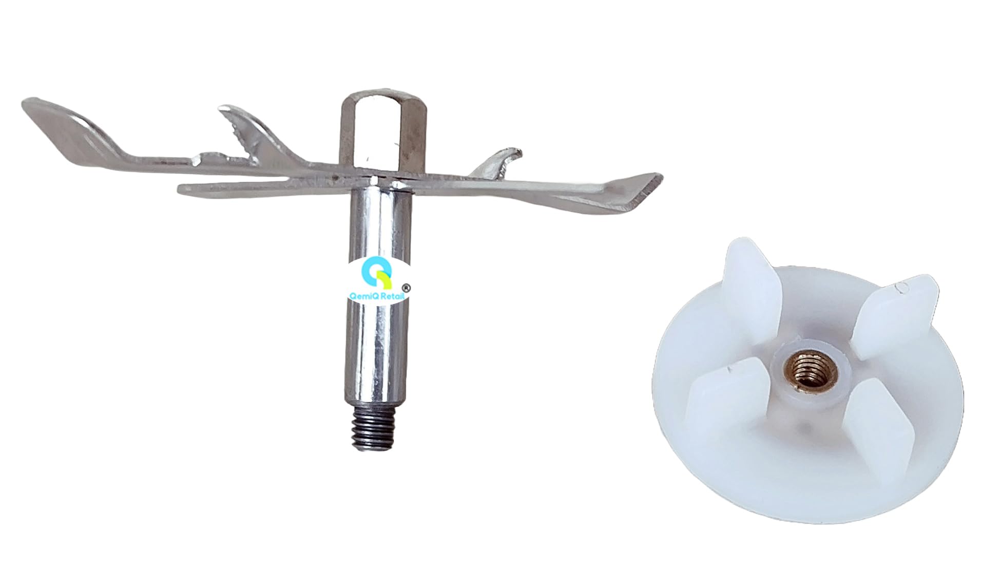 QemiQ Retail® -Mixer Grinder "Plus Types Chutney(Small) Jar Blade Set with Coupler" for -PREETHI Eco Chef-Plus, Steel Aries, Taurus, Steele MAX Model's