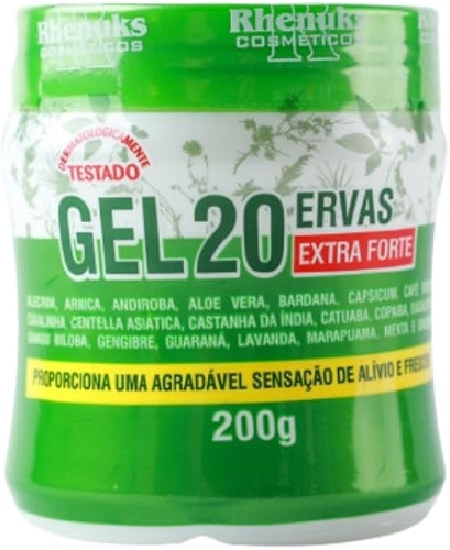 GEL MASSAGEADOR 20 ERVAS EXTRA FORTE ALÍVIO IMEDIATO - RHENUKS