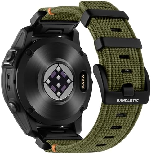 Bandletic 22mm 26mm Armband Kompatibel mit Garmin Fenix 9/8 47mm/51mm/7/6/5 | Quick Fit Sport Weich Taktisches Nylonarmband für Epix/Forerunner/Instinct/Enduro/Tactix/Descent/Quati