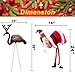 GiftExpress 4-Pack Large Flamingo for Christmas Lawn Ornaments, Pink Flamingo in Santa Costume and Brown Flamingo in Reindeer Costume, Christmas Yard Decorations