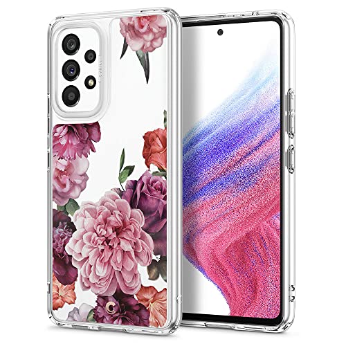 Image of Spigen Cyrill Cecile | Samsung Galaxy A53 5G Case | Transparent Flower Pattern Print Design Galaxy A53 5G Back Cover | TPU+Poly Carbonate - Rose Floral