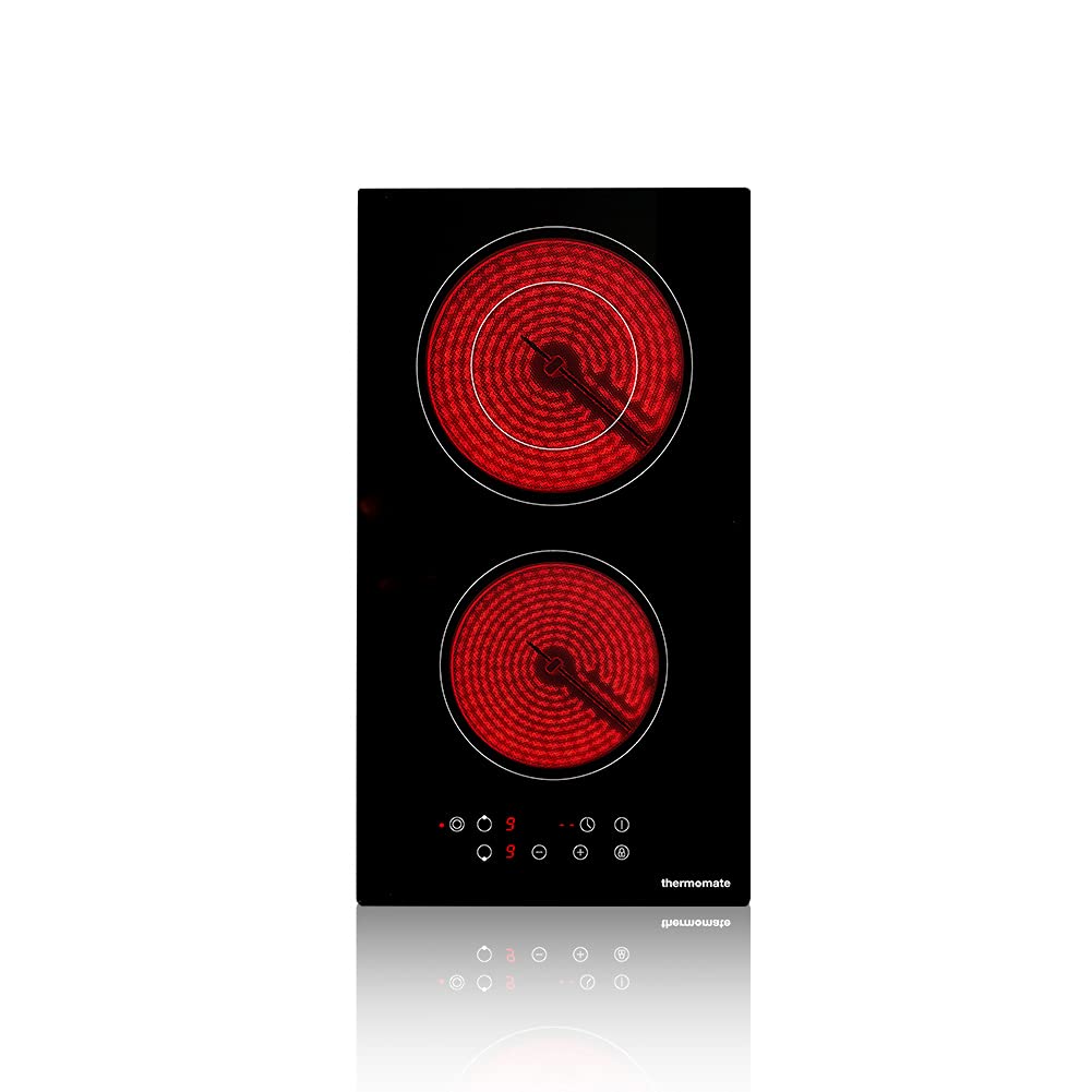 Buy thermomate 30cm Ceramic Hob 2 Zones, Builtin Electric Hob 2 Rings