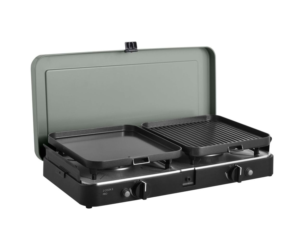 CADAC - 2-Cook 3 Pro Deluxe – grill stołowy – 50 mbar – grill kempingowy – do grillowania na zewnątrz – stal – aluminium – tworzywo sztuczne – grill gazowy – w zestawie torba transportowa