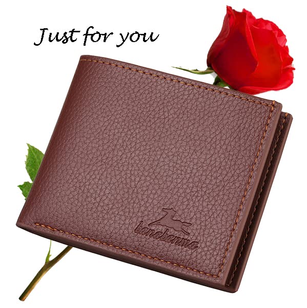 Image of Slim Wallet for Men with Coin Purse, Minimalist Wallet with Zipper, Bifold Mens Wallets with Credit Card Holder, PU Leather Men's Wallet with Money Clip, Carteras Para Hombres (BROWN)