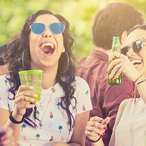 MATANA 80 Neon Plastic Bekers voor Verjaardagen, Kinderfeestjes, Bruiloften, Kerstmis, Barbecue & Feesten, 210ml - Stevig en Herbruikbaar - Afbeelding 3