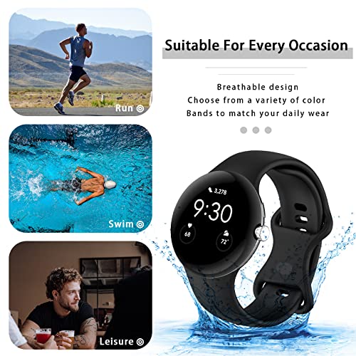 Image of Band Compatible with Google Pixel Watch Soft Silicone Sport Watch Bands Replacement Watch Strap Bracelet for Google Pixel Watch Smartwatch Accessories