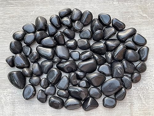 Image of GAF TREASURES 1 /2 LB Black Tourmaline Tumbled Stones, Polished Natural Black Tourmaline Gemstone, Black Tourmaline Healing Crystals (Black Tourmaline)