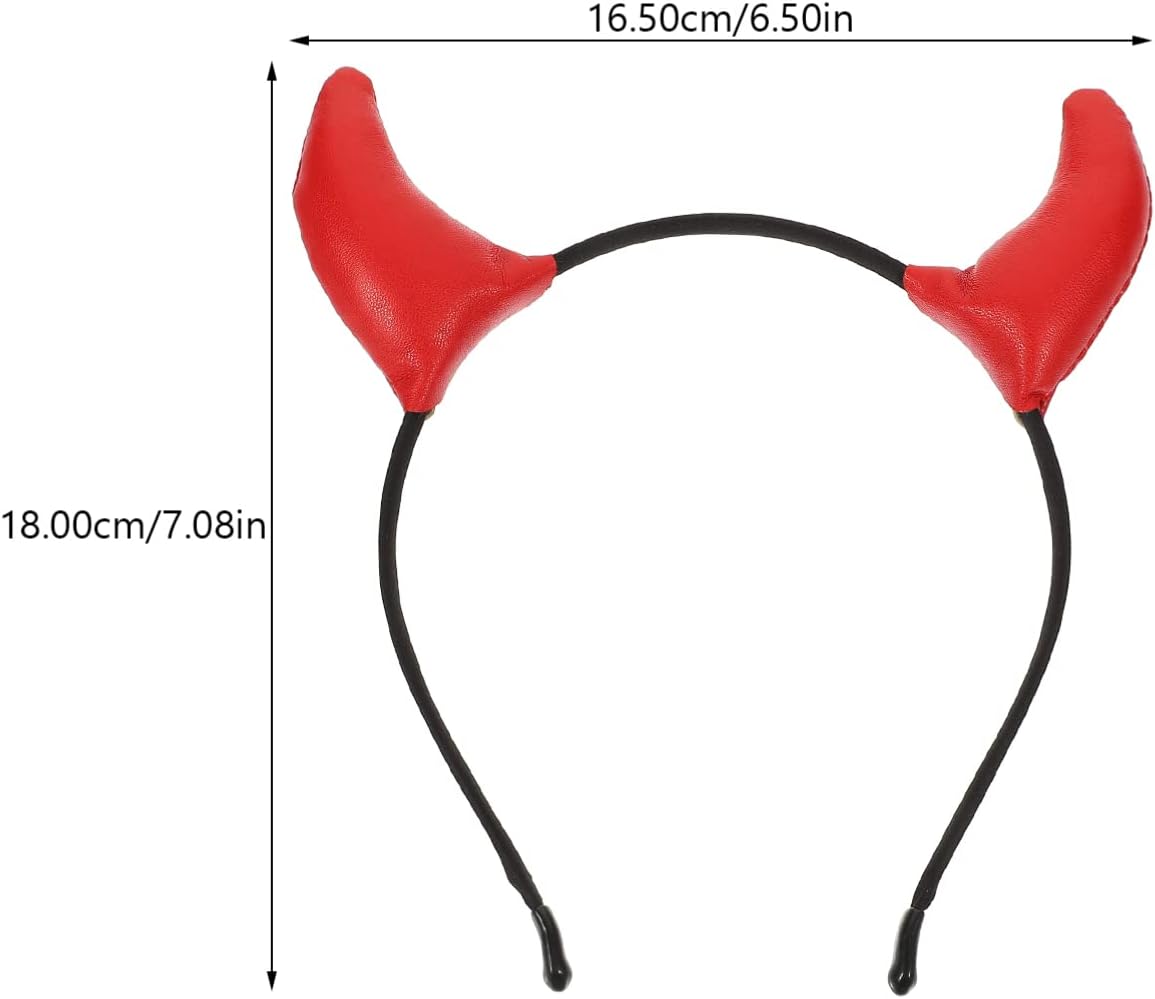 Red Devil Horn Headband Halloween Evil Costume Hair Hoop Headwear for Adult Performance Masquerade Holloween Costume Party Supplies - Image 5