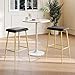 YAUKTAK Bar Stools Set of 2,Counter Height Bar Stools, Industrial Modern Barstools with PU Leather Cushion, Metal Frame Bar Chairs with Footrest for Kitchen, Dining Room, Bar, Cafe (Gold) KBS516GC