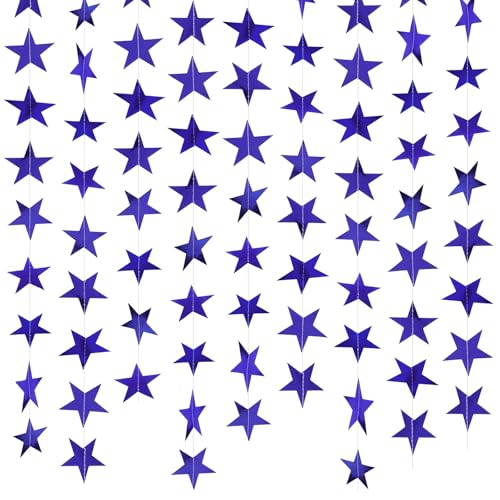 AYESY Guirlande d'étoiles à Paillettes, 78 Pieds Bannière de Guirlandes en Papier étoiles Réfléchissante Guirlande Suspendue d’étoiles en Papier...