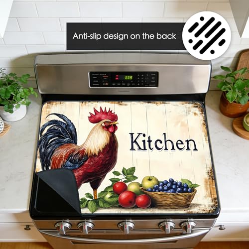 Image of Nuxovilar Rooster Fruit Stove Cover Diatomaceous Earth 28.65x20.47 In